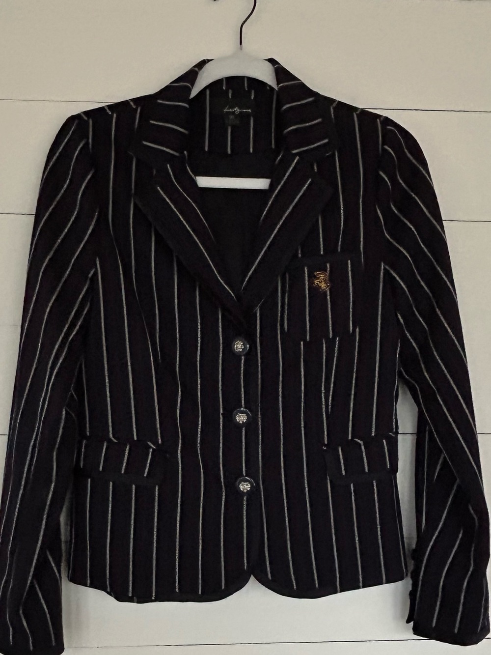 Twenty One Navy Pinstriped Women's Blazer - Classic Tailored Style Size M.